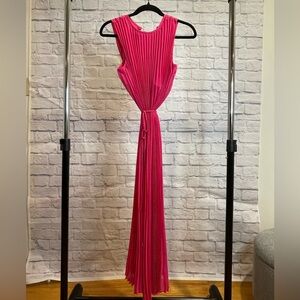 Ann Taylor Fuchsia Pleated Maxi Dress